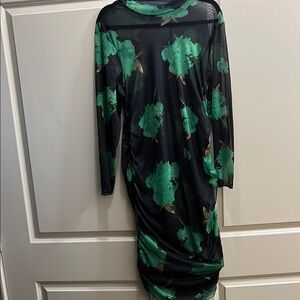 Sheer Green and Black Floral Dress Size 1X